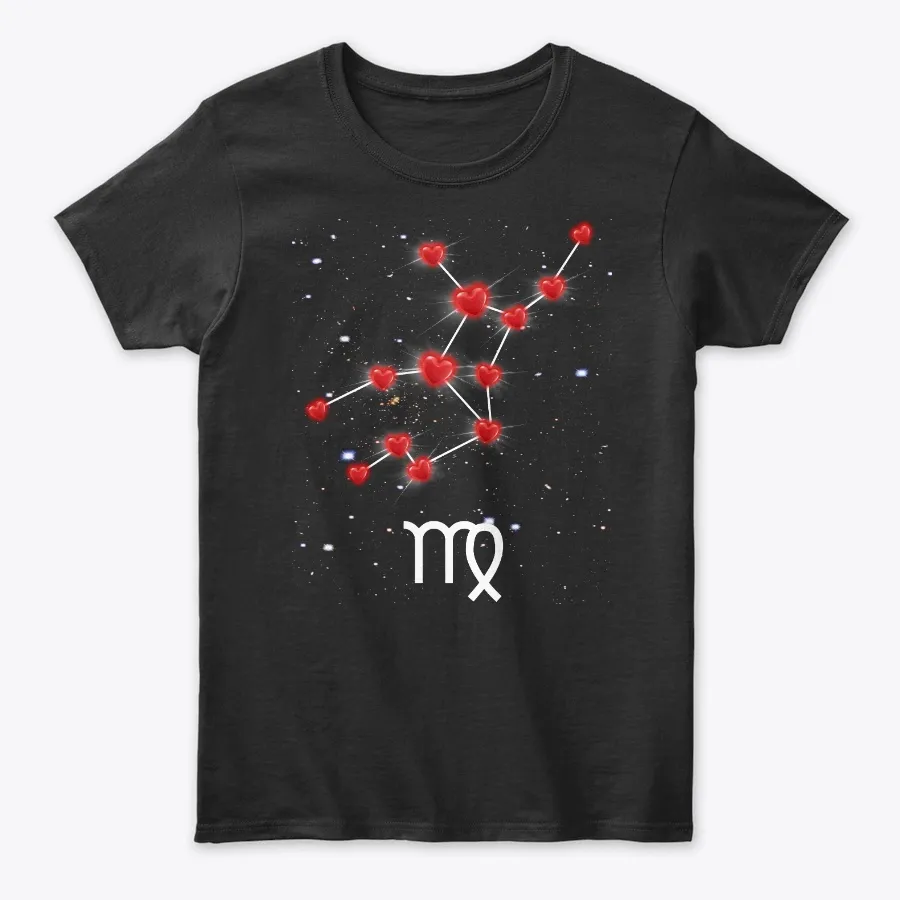 Virgo Zodiac Heart Valentines Day Tee - Names t-shirt