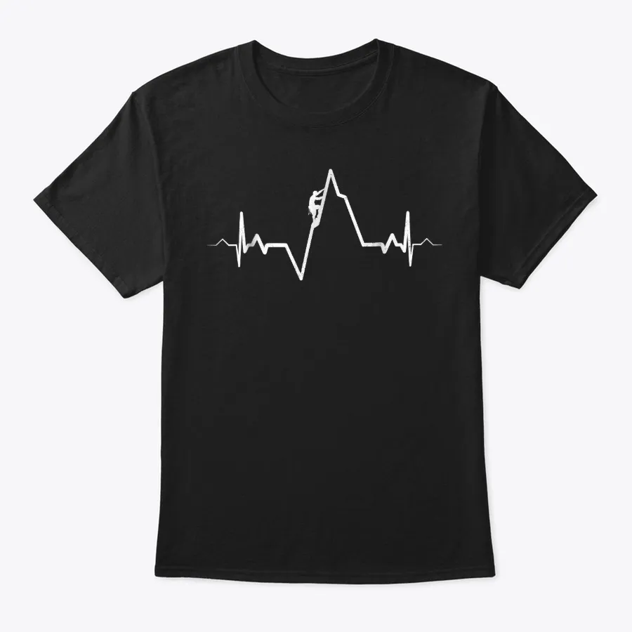 Climbing T Shirt Heartbeat Rock Mountain - Names t-shirt