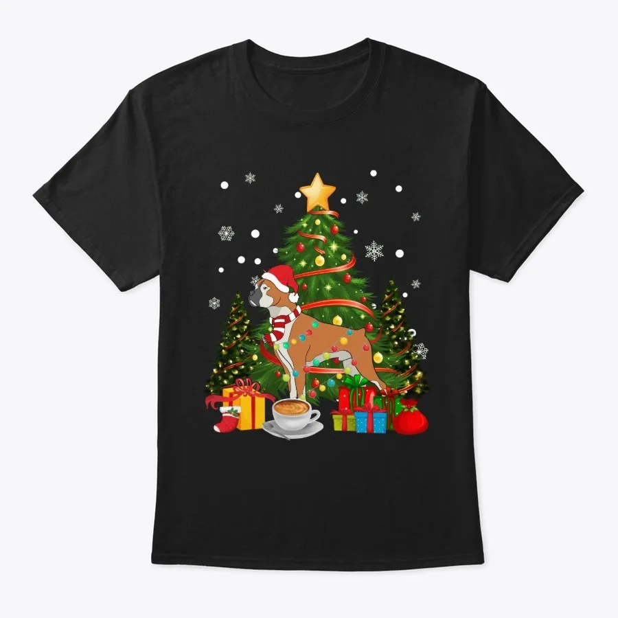 Boxer Christmas Coffee - Names t-shirt