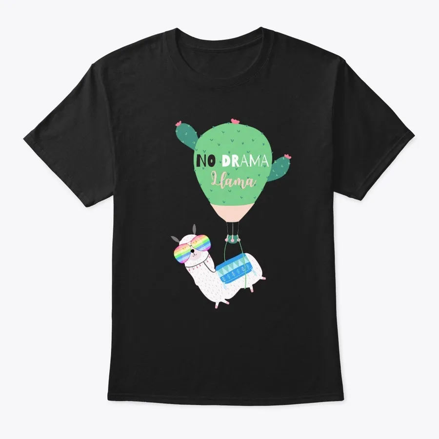 Cute Hand Drawn Llama With Cactus Ballon - Names t-shirt