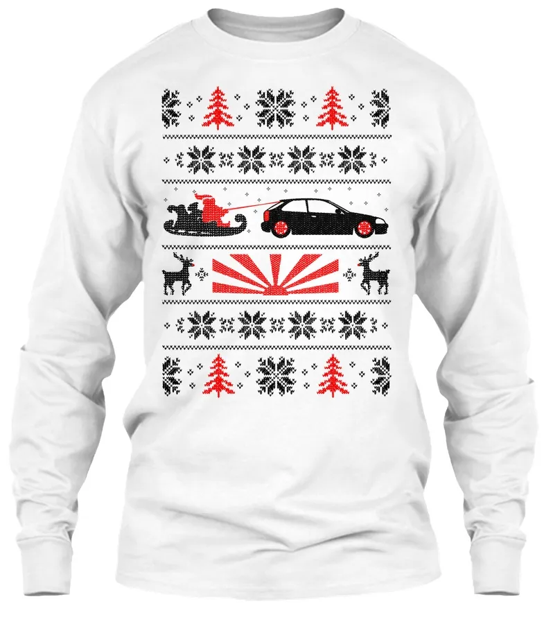 Jdm Ugly Ek Hatch Christmas Shirt White - Names t-shirt