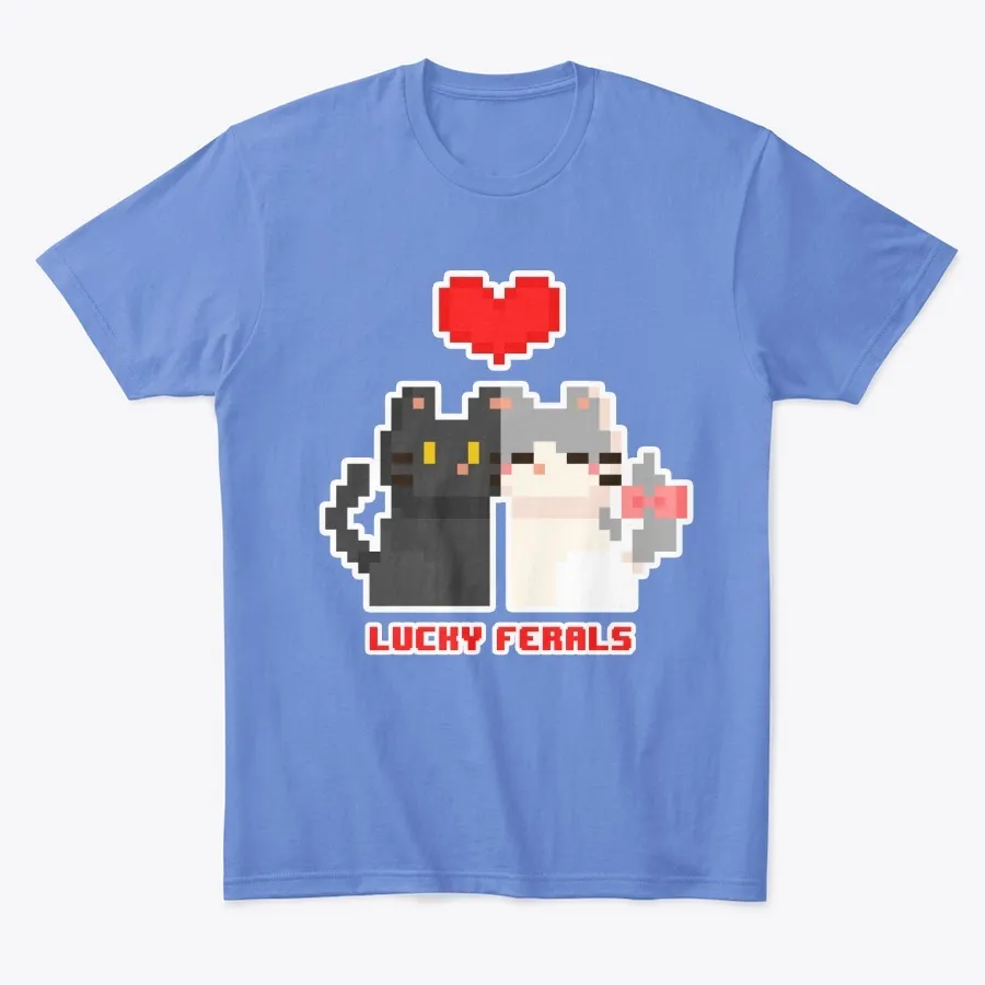 Lucky Ferals 8 Bit Love Video Game Cats