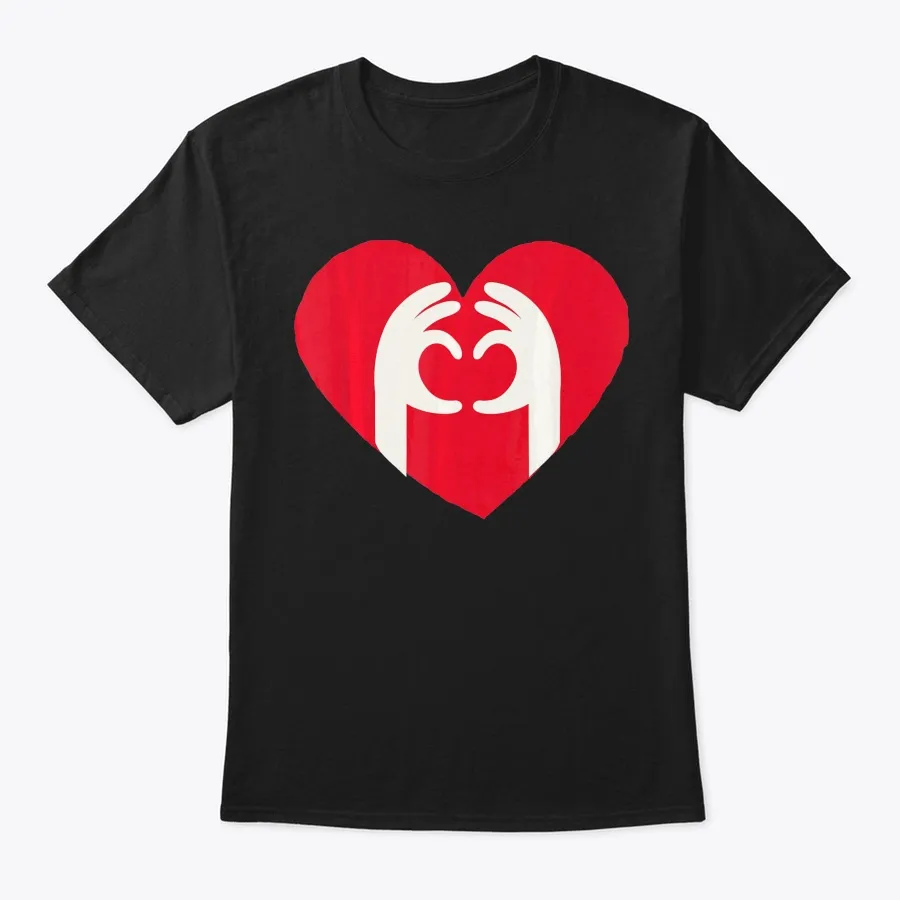 Cute Finger Heart Shape Valentines Day T