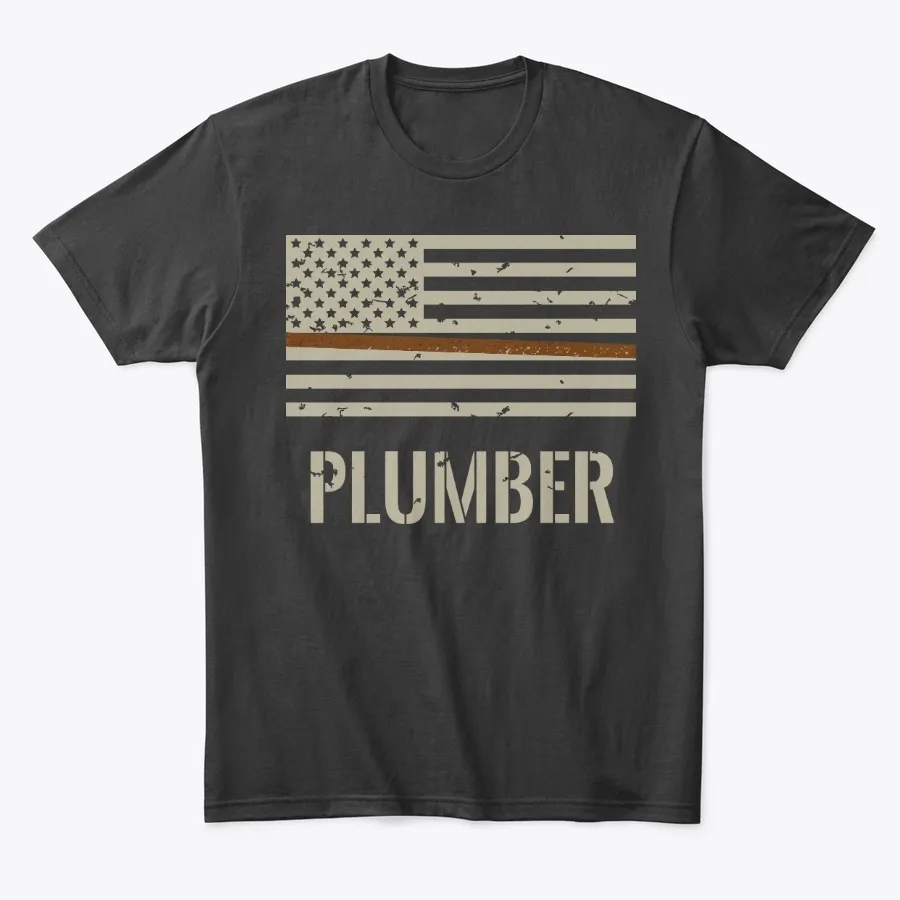 Thin Brown Line Plumber T Shirt