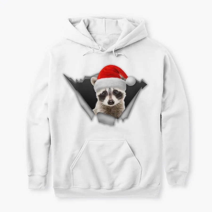 3d Raccoon Christmas Sticker