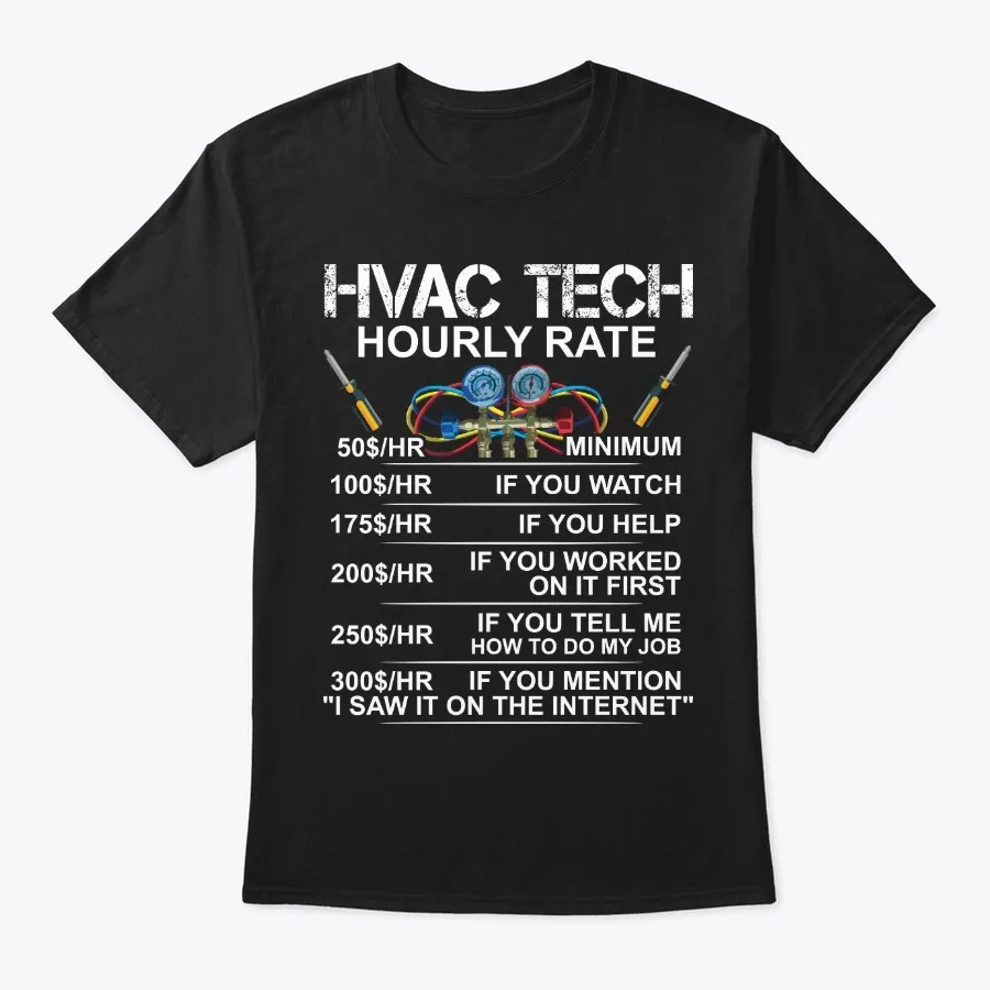 Funny Hvac Tech Gift Hourly Rate