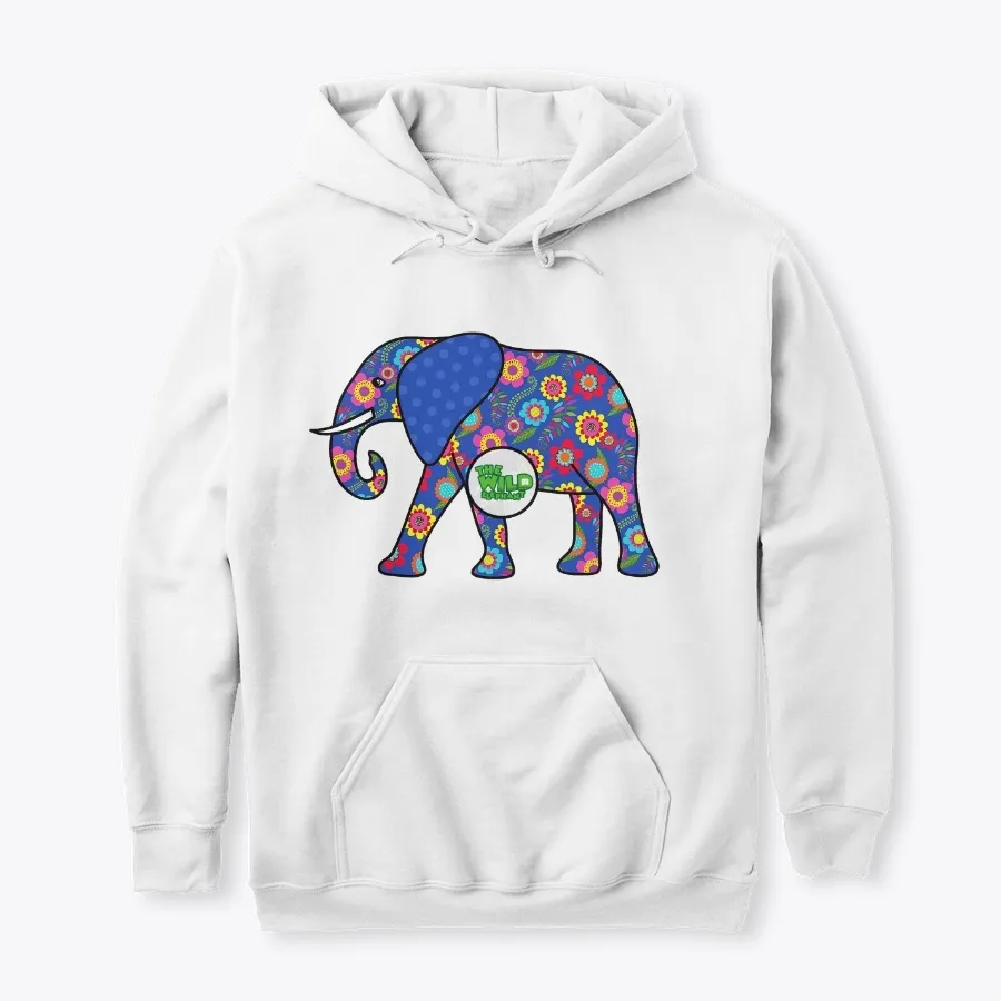Blue Floral Elephant Design Dresses