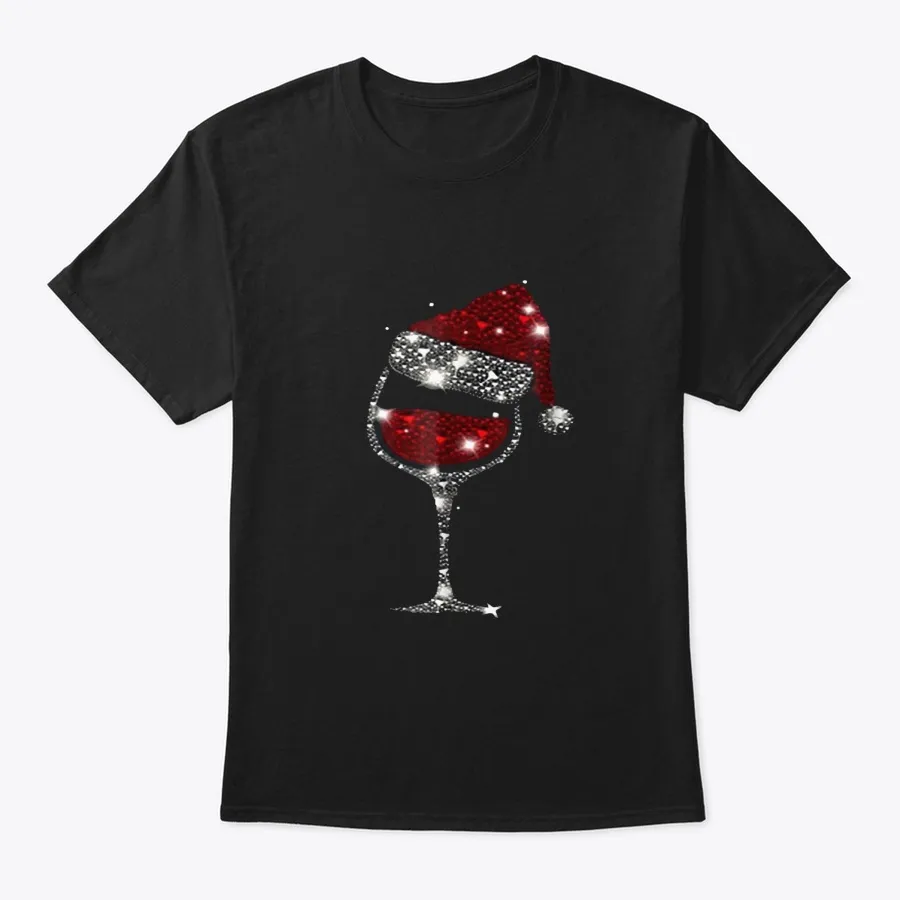 Christmas Wine - Glass Of Red Wine Santa