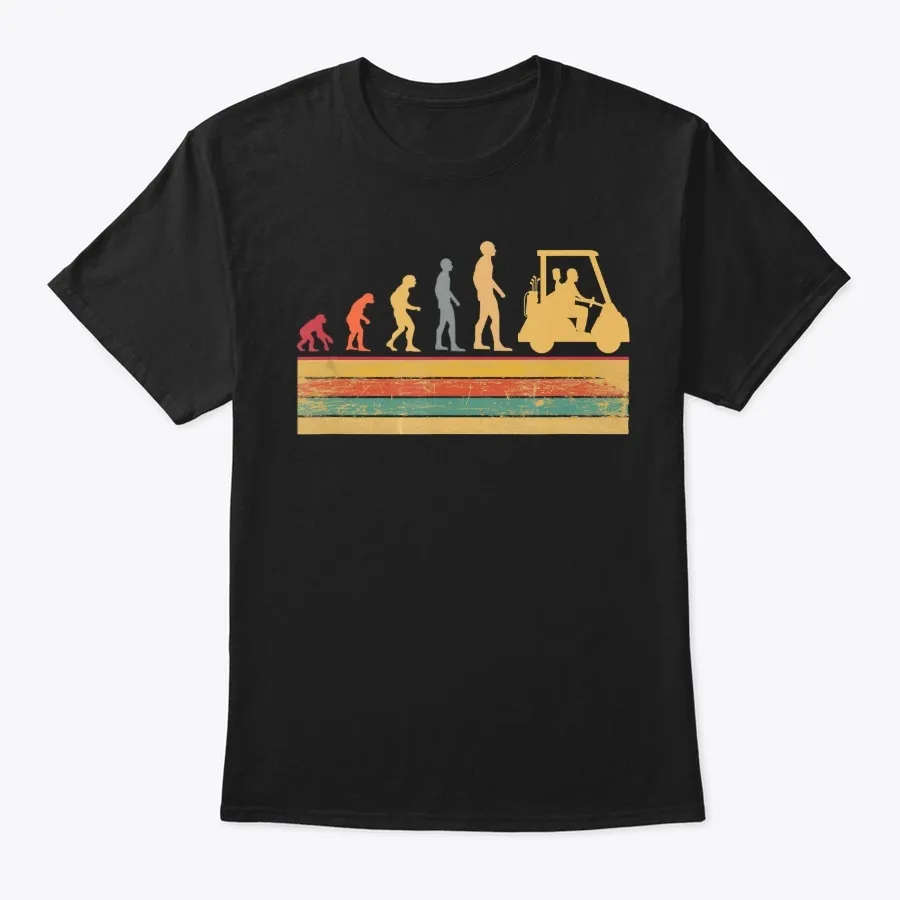 Funny Vintage Golf Evolution Of Man T