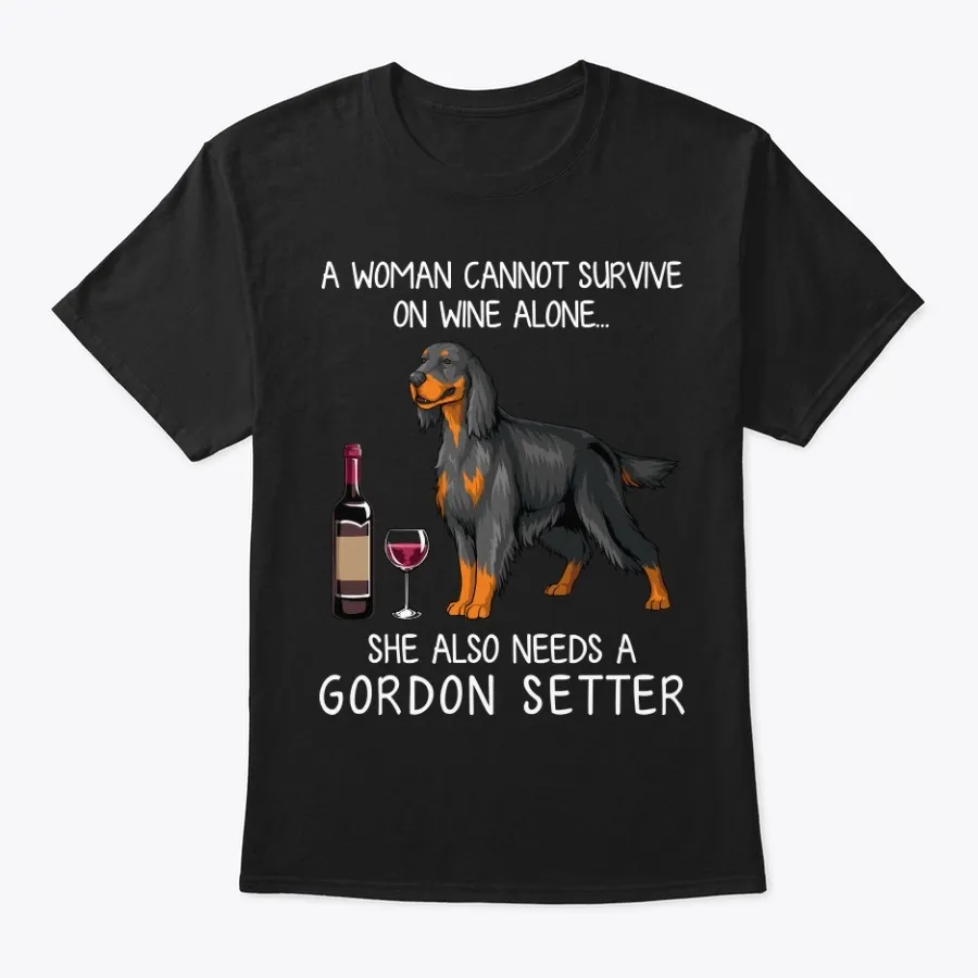 Gordon Setter And Wine Funny Dog Shirt