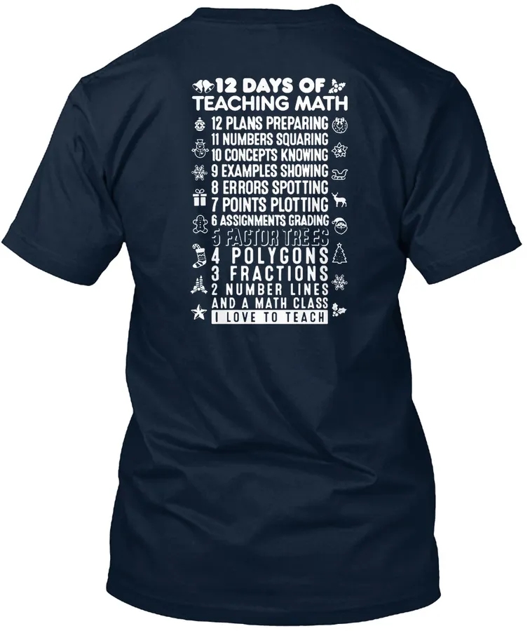 12 Days Of Teaching Math Christma Tshirt