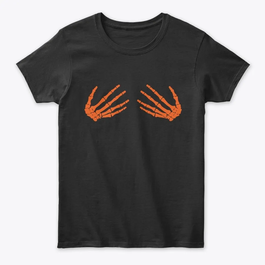 Skeleton Hands Halloween Ladies Tee