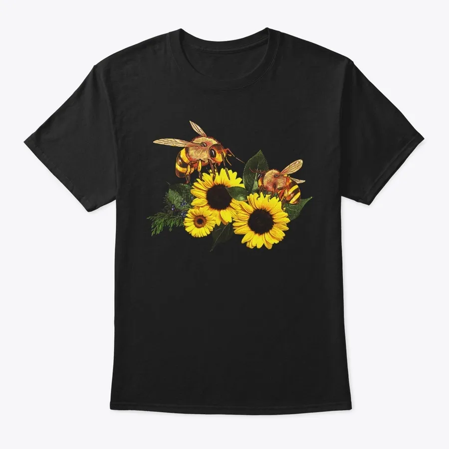 Comic Sunflower Bee Lover Gift