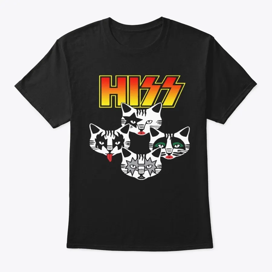 Hiss Kiss Cats Kittens Rock T-shirt