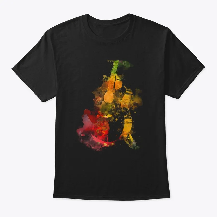 Splash Guitar Musician Watercolor