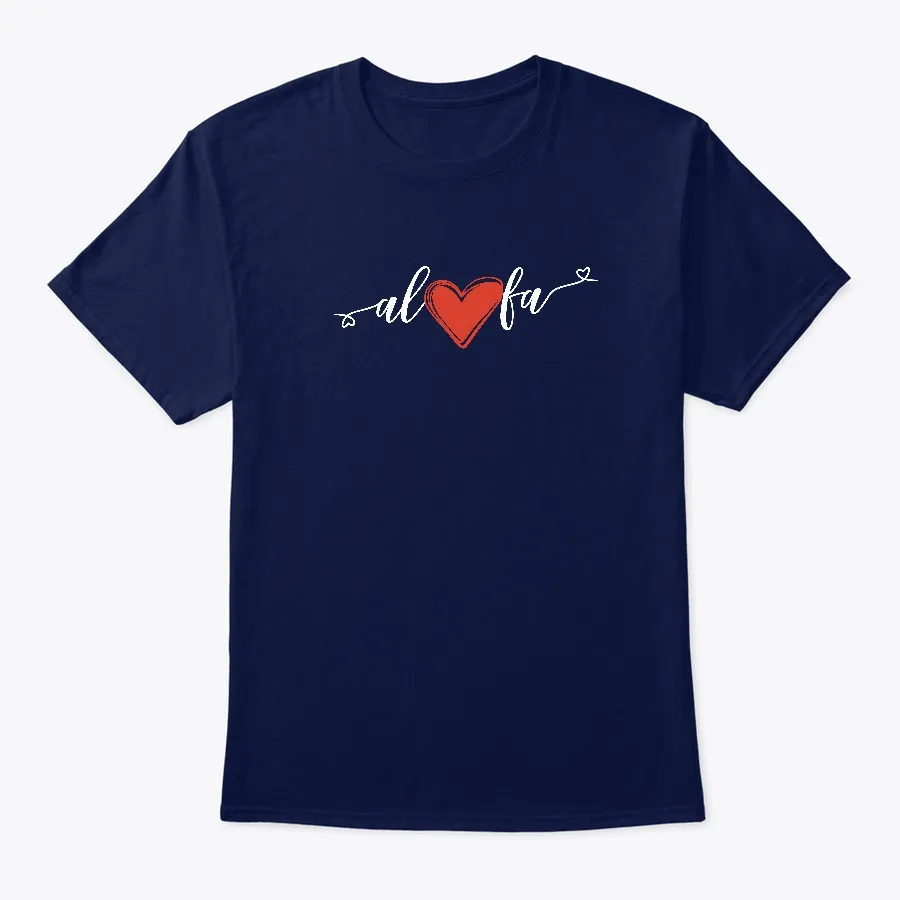 Swirly Heart Alofa White Letters