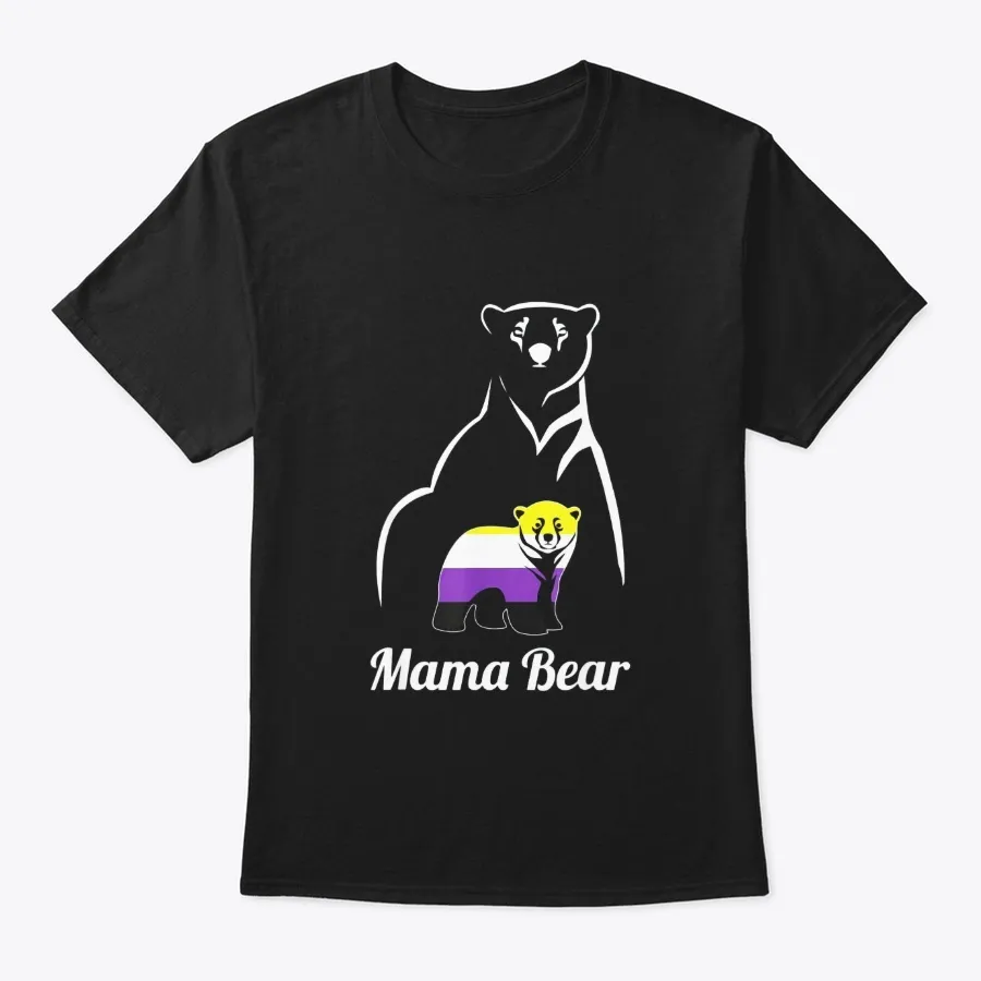 Non Binary Mama Bear T Shirt Lgbt Trans