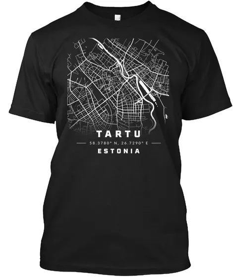 Tartu - Estonia - Art Graphic Map Shirt