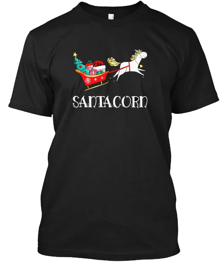 Santacorn Santa Claus Unicorn Gift Believe Christmas T-shirt