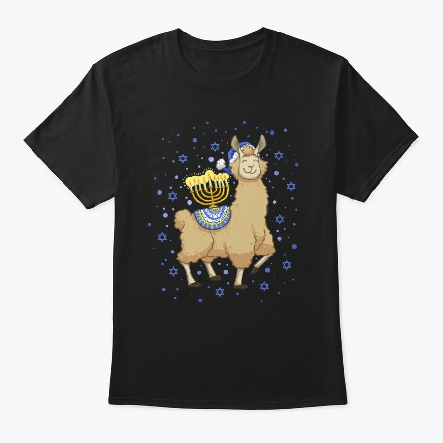 Menorah Hanukkah Llama Happy Llamakkah