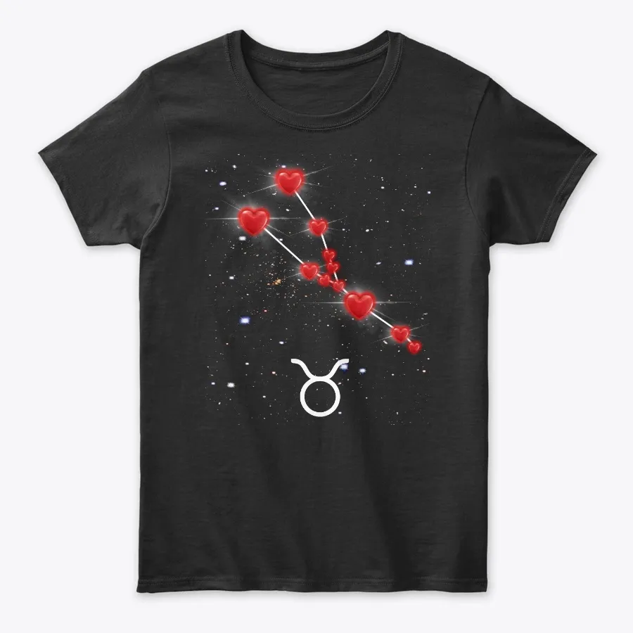 Taurus Zodiac Heart Valentines Day Tee - Names t-shirt