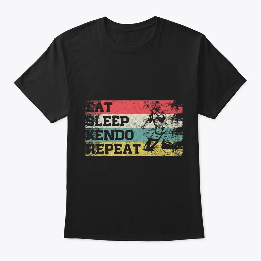 Vintage Retro Eat Sleep Kendo Repeat