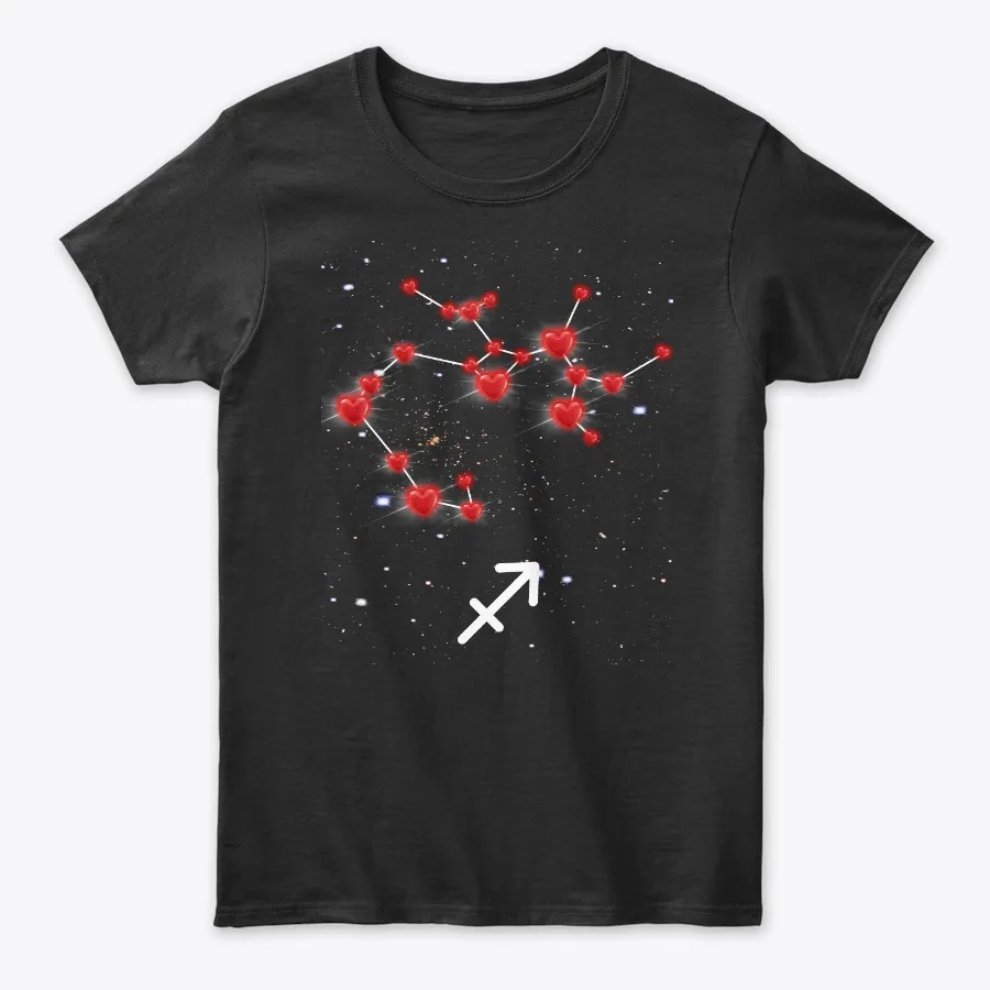 Sagittarius Zodiac Heart Valentines Tee - Names t-shirt