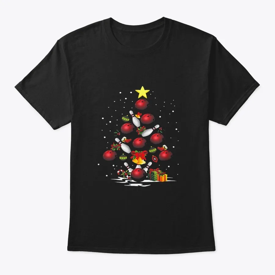 Funny Bowling Christmas Tree Light Xmas - Names t-shirt
