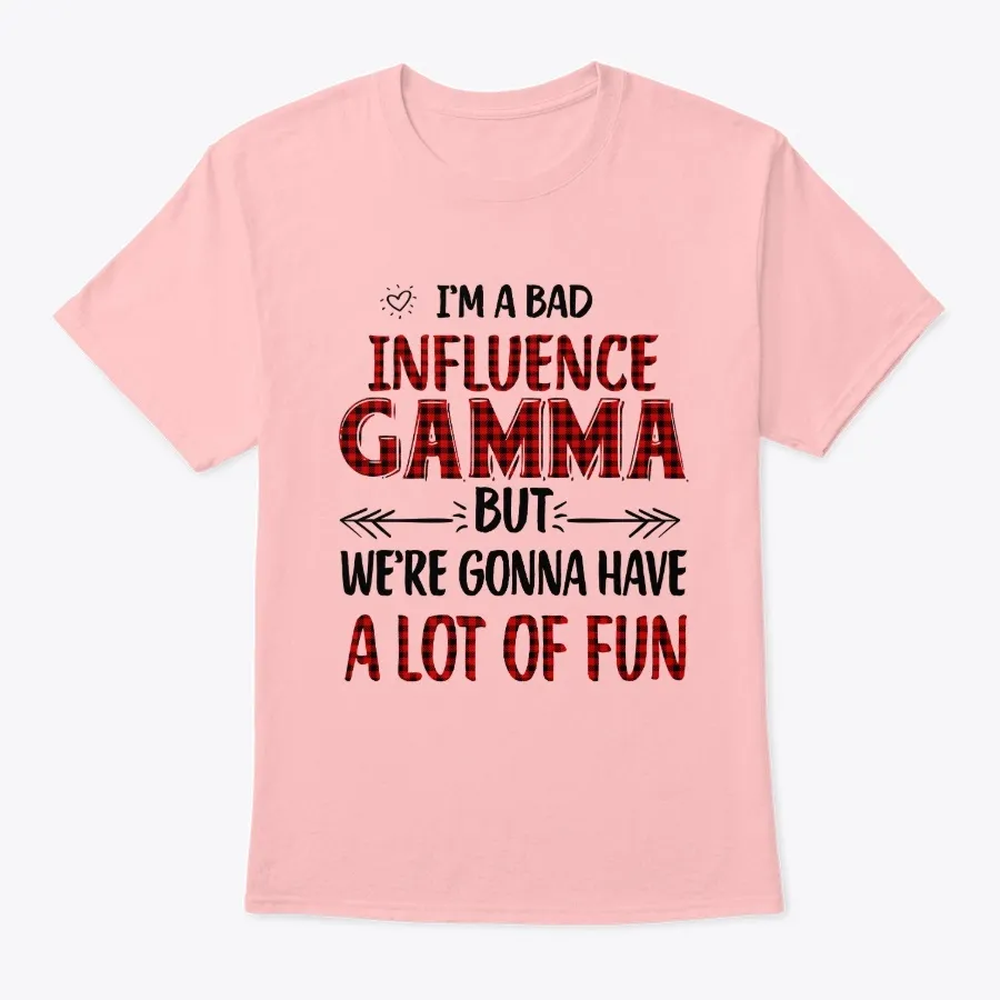 Red Plaid Gifts Bad Influence Gamma Tee