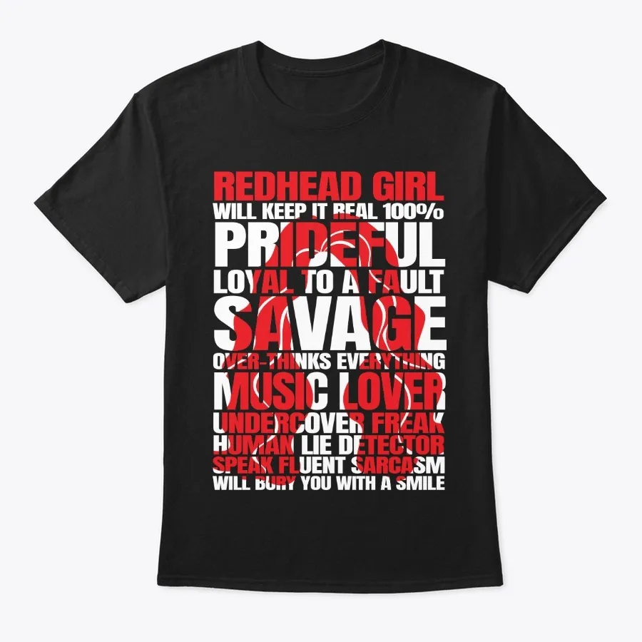 Red Hair Gift Redhead Characteristics - Names t-shirt