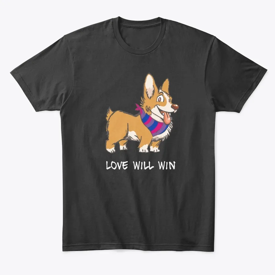 Love Will Win Bisexual Lgbtq Pride Corgi - Names t-shirt
