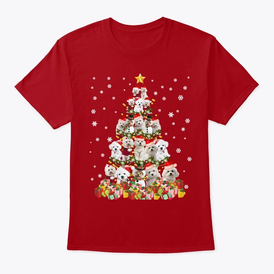 Cute Maltese Dog Christmas Tree Shirt