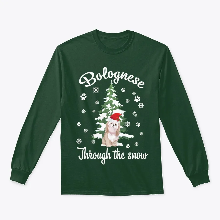 Bolognese Through The Snow Woofmas Gift - Names t-shirt